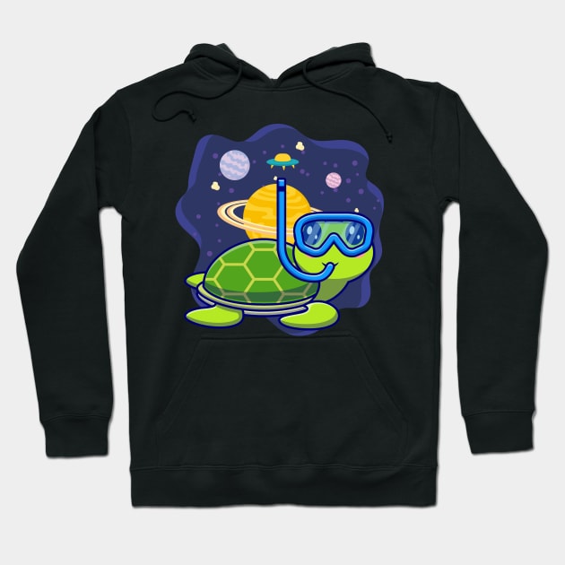 Space Turtle Funny Hoodie by BeeFest